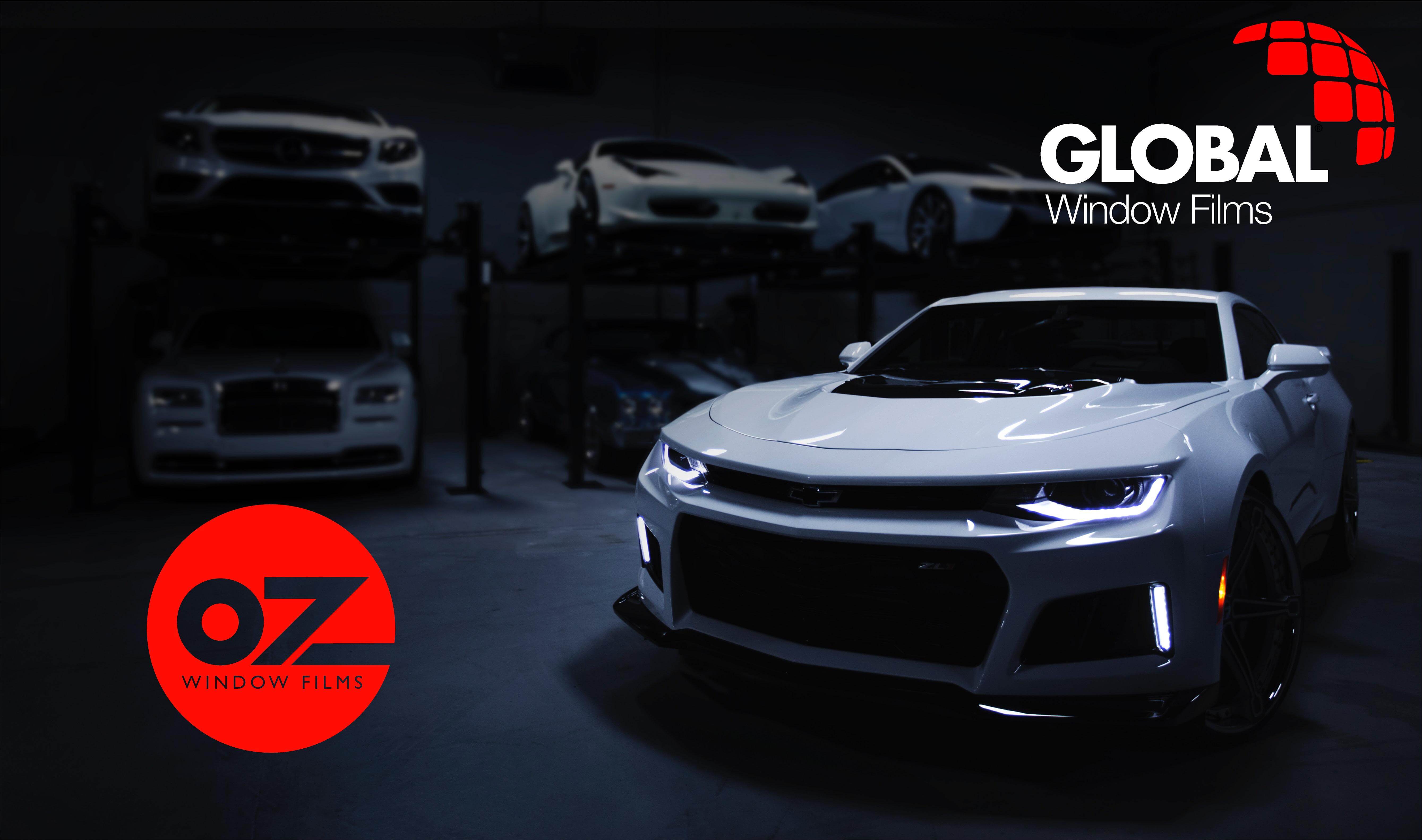 Camaro With OZ Window Films Logo